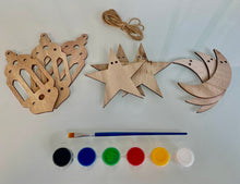 Load image into Gallery viewer, Paint Your Own Lantern Star Moon Banner |  Wood Ramadan Eid Banner
